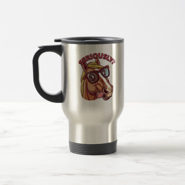 Allvarlig Coola Horse Mugg - Lustigt och Snyggt ka (Vänster)