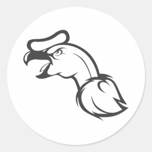 Allvarlig fågel för Andean Condor i svartvitt Runt Klistermärke