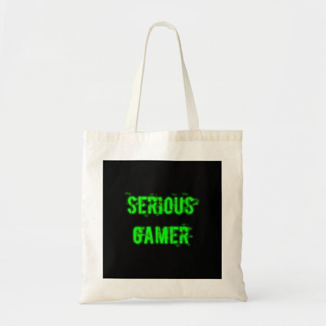 Allvarlig Gamer - grönt Tygkasse (Framsidan)