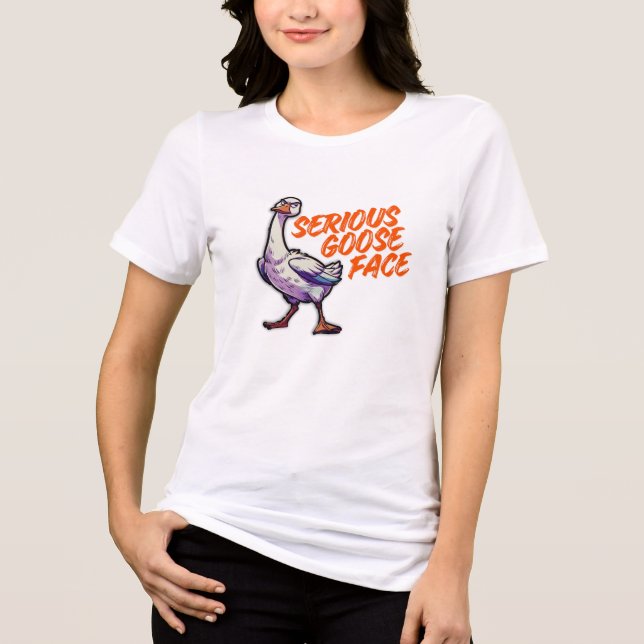 Allvarlig Gås Ansikte T Shirt (Framsida)