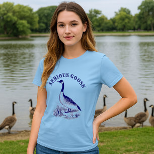 Allvarlig Gås Viktoriansk Era Etsning Tryck T Shirt