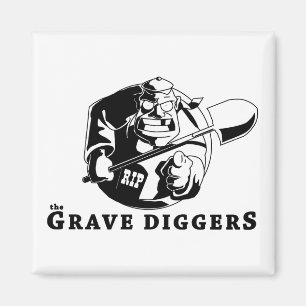 allvarlig grävarelogotyp magnet