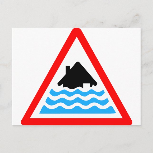 Allvarlig översvämningsvarning vykort (Framsida)
