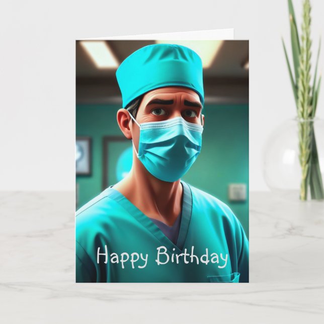 Allvarlig Surgeon Birthday Kort (Framsida)