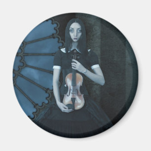 Allvarlig surrealistisk konst av gotin Victorian V Magnet