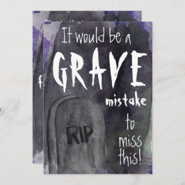 Allvarlig vattenfärgHalloween inbjudan