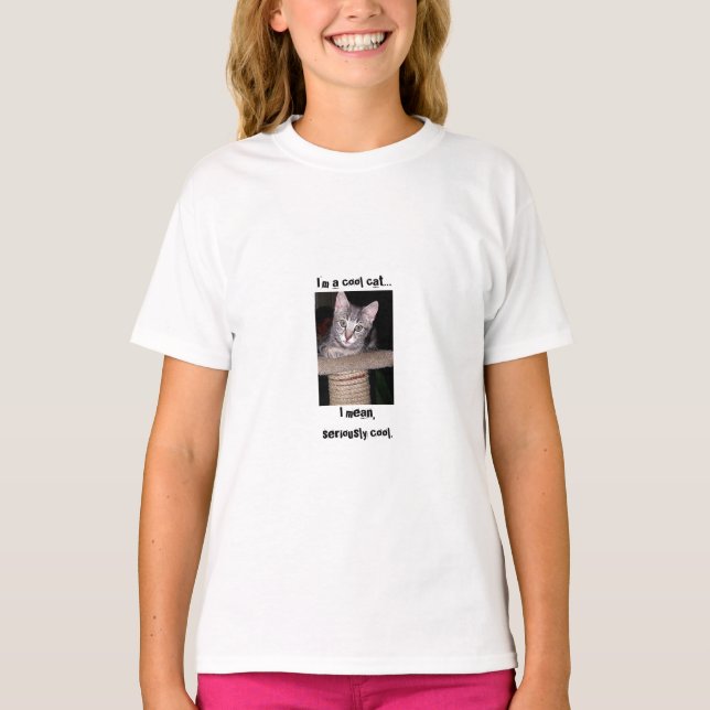 Allvarligt Coola Cat T-shirt (Framsida)
