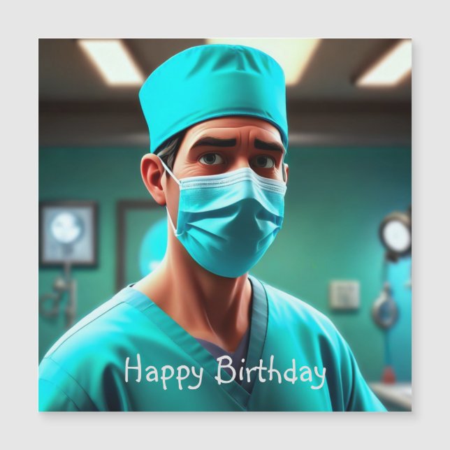 Allvarligt magnetkort från Surgeon Birthday (Framsida)