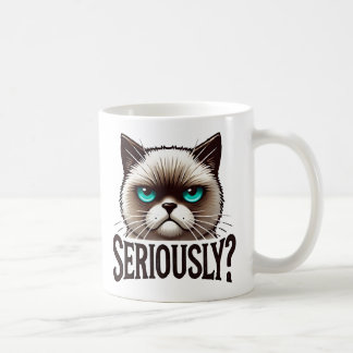 Allvarligt? Meowly Cat Funny Sarkastic Humor Pet Kaffemugg