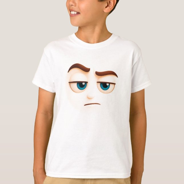 Allvarligt? ointresserad blåögd stor stämning t shirt (Framsida)