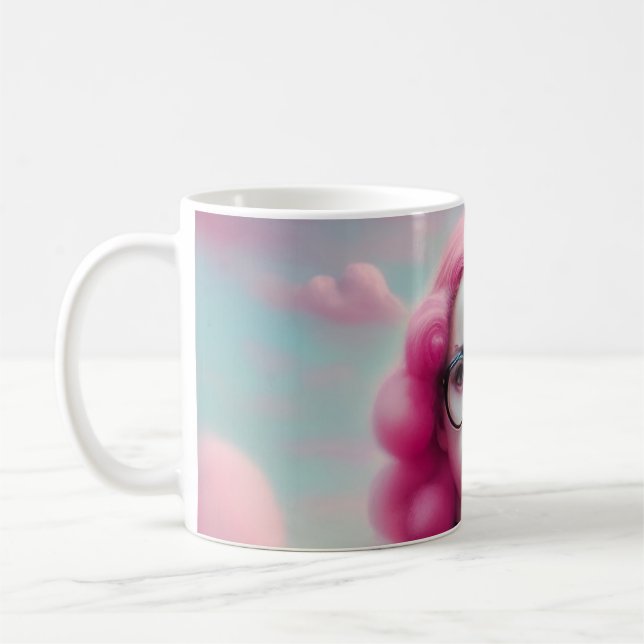 Allvarligt Rosa Hair Kaffemugg (Vänster)