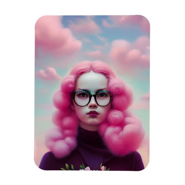 Allvarligt Rosa Hair Magnet (Vertikal)