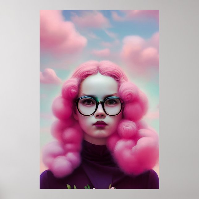 Allvarligt Rosa Hair Poster (Framsidan)