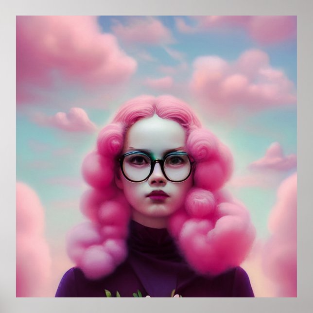 Allvarligt Rosa Hair Poster (Framsidan)