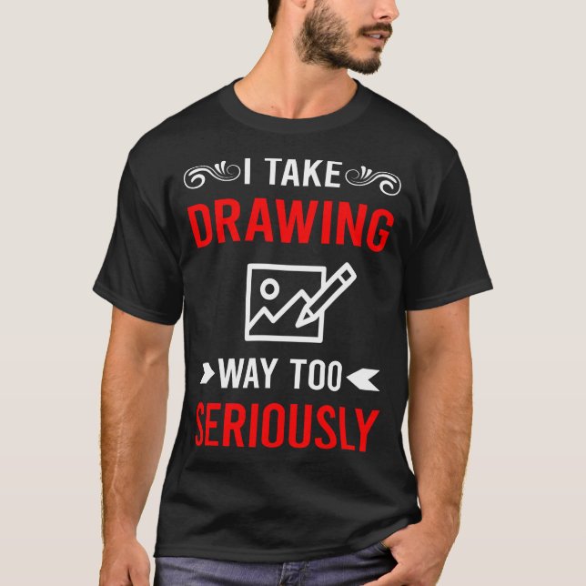 Allvarligt teckning t shirt (Framsida)