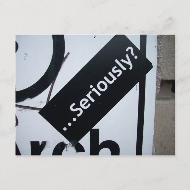Allvarligt? Vykort (Framsida)