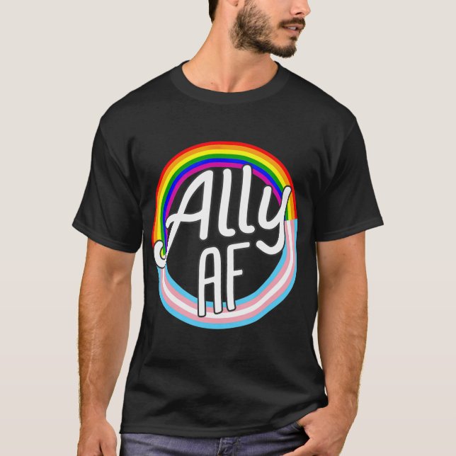 ALLY AF förser Flagga Equality LGB-Pridet Flagga T Shirt (Framsida)