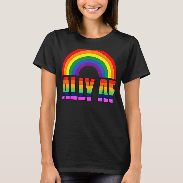 Ally Af Gay Lesbisk Pride Lgbtq Equality Human Rig T Shirt (Framsida)