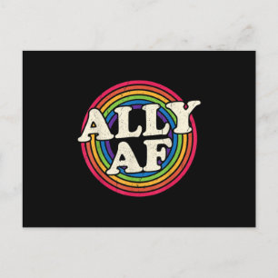 Ally AF - Gay pride-månaden - HBT Rainbow Flagga Meddelande Vykort