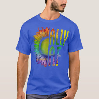 Ally AF Gay Pride Month LGBT Rainbow Sunflower  T Shirt