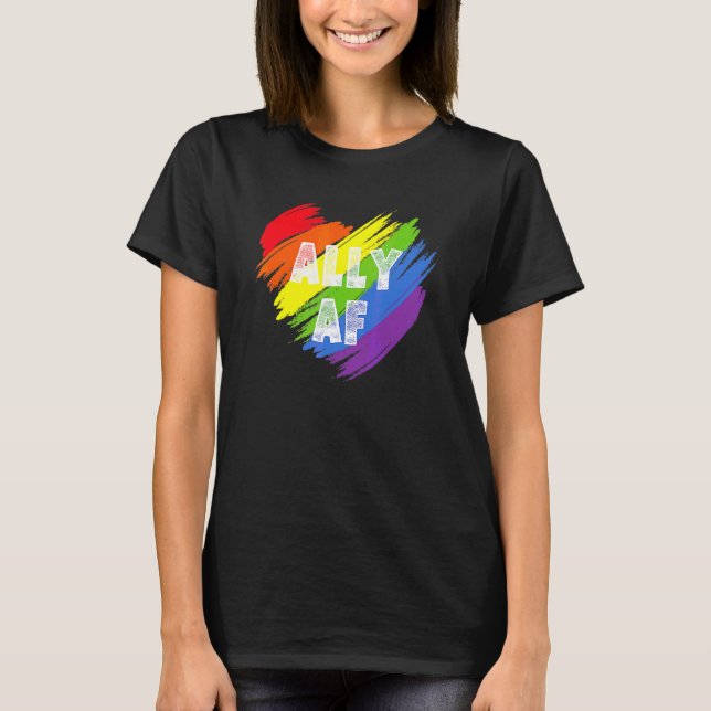 Ally Af Heart Lgbt Community Proud Ally LGB Prid T Shirt (Framsida)