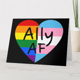 Ally AF III - HBT TQ Flagga Gay Trans Queer Pride Kort