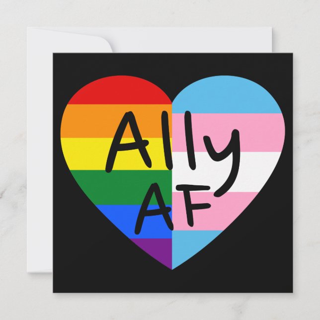 Ally AF III - Pride för HBT-Flagga, gay Trans Quee Inbjudningar (Framsida)