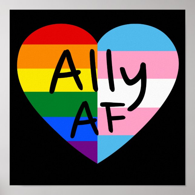 Ally AF III - Pride för HBT-Flagga, gay Trans Quee Poster (Framsidan)