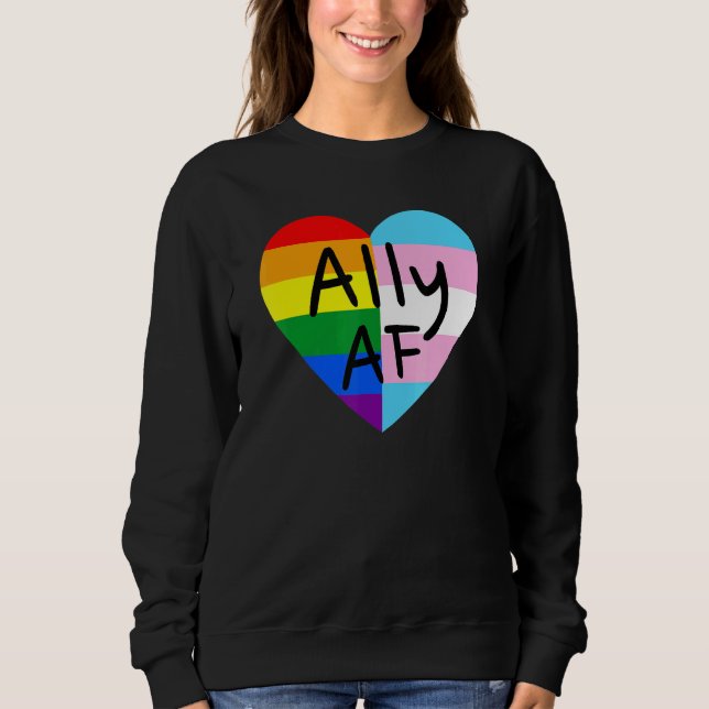 Ally Af Lgbtq Flagga Equality Trans Lesbia T Shirt (Framsida)