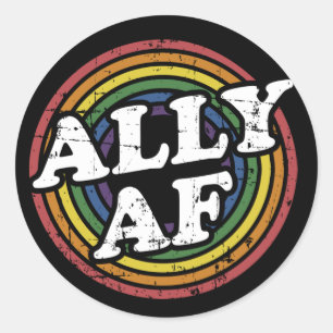 Ally AF-regnbågsstöd för HBT-Pridets månadsstöd Runt Klistermärke