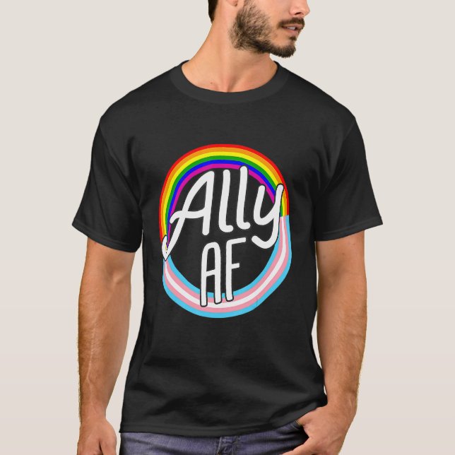 Ally Af Trans Flagga Kärlek Equality Lgbt Pride Fl T Shirt (Framsida)