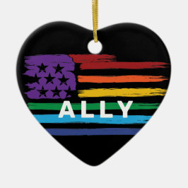 Ally Artistic Rainbow Flagga Julgransprydnad Keramik