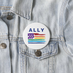 Ally Artistic Rainbow Flagga Knapp