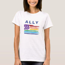 Ally Artistic Rainbow Flagga T-Shirt