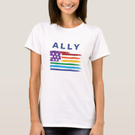 Ally Artistic Rainbow Flagga T-Shirt