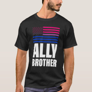 Ally Brother Bisexual Flagga Lgbt Gay pride T Shirt