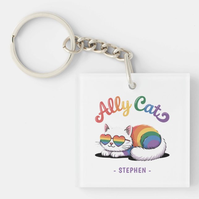 Ally Cat - Cute White Cat LGBTQ-Pride (2) (Framsidan)