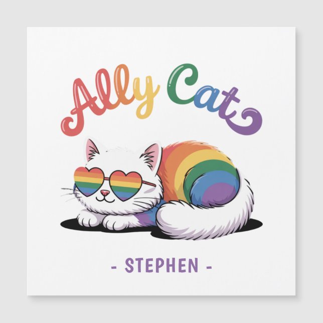 Ally Cat - Cute White Cat LGBTQ-Pride (2) (Framsida)
