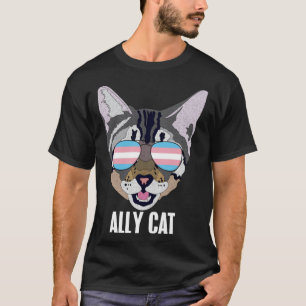 Ally Cat Funny Cat Trans Pride Pullover Hoodie T Shirt