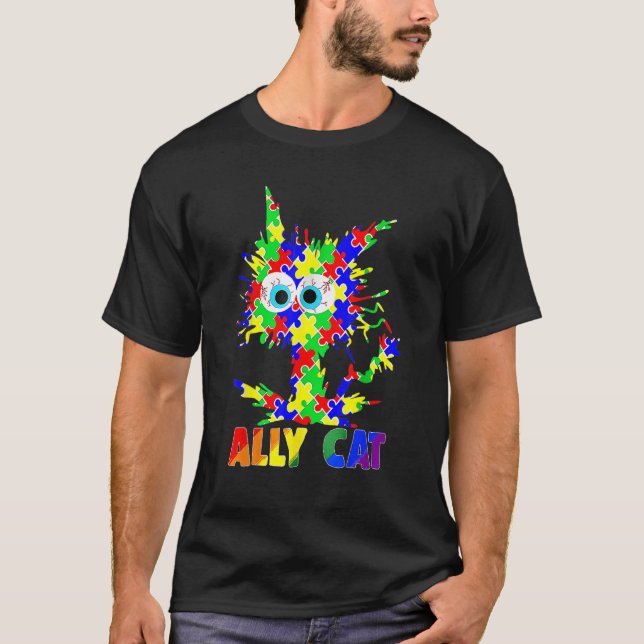 Ally Cat LGBT Gay Rainbow Pride Flag Sunflower LGB T Shirt (Framsida)