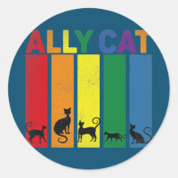 Ally Cat LGBT Gay Rainbow Pride Flagga Ally Cat