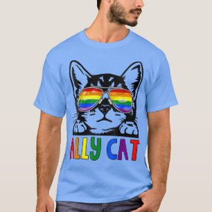 Ally Cat LGBT Gay Rainbow Pride Flagga Boys Manar T Shirt