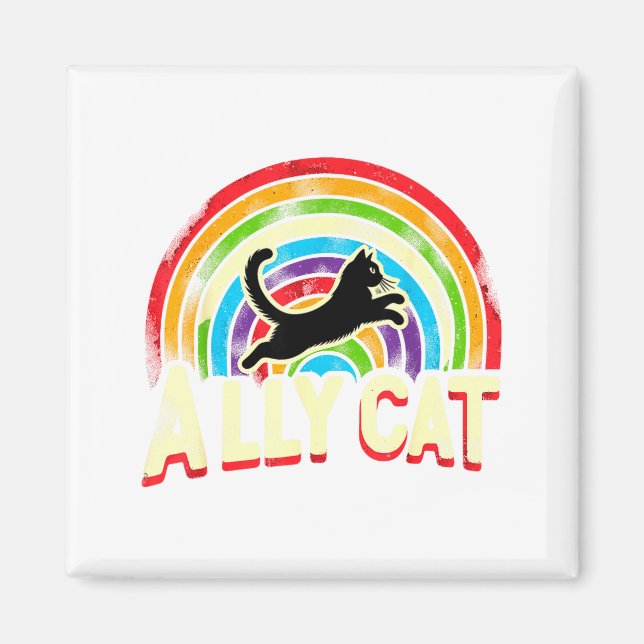 Ally Cat Lgbt Pride Cat  Magnet (Framsidan)
