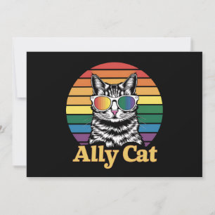 Ally Cat LGBT Rainbow Flagga LGBTQ Gift Inbjudningar