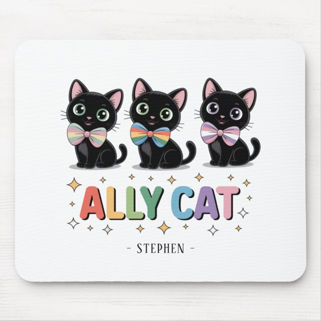 Ally Cat - Pridet Black Cat LGBTQ Musmatta (Framsidan)
