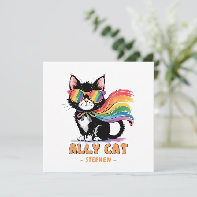 Ally Cat - Pridet Rainbow Cat LGBTQ (Stående Fram)