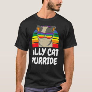 Ally Cat Purride Cat Gay pride Ally Cat T Shirt