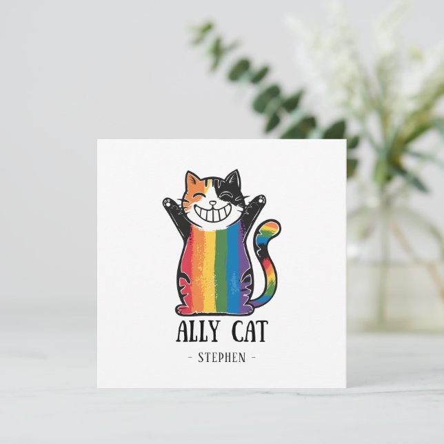 Ally Cat - Rainbow Cat LGBTQ-Pride (2) (Stående Fram)