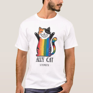 Ally Cat - Rainbow Cat LGBTQ-Pride (2) T Shirt