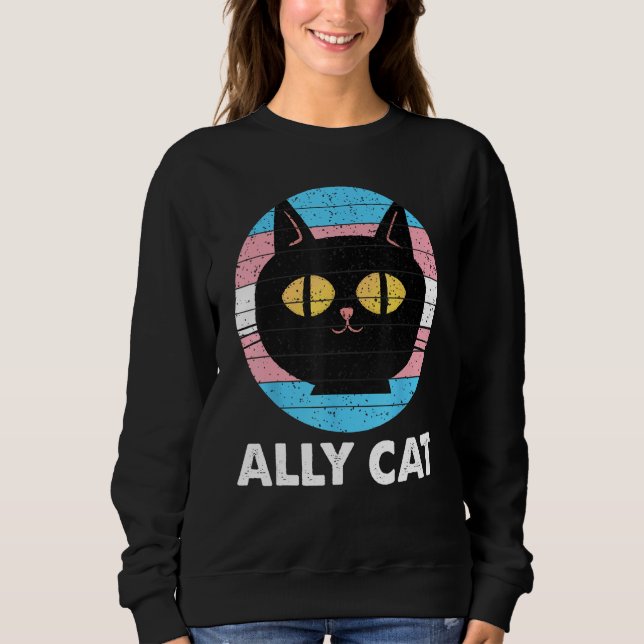 Ally Cat Transgender Pride  Cat Kitten LGBT Trans  T Shirt (Framsida)